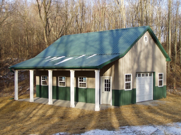 24 x 32 x 12 + porch - custom barn construction michigan